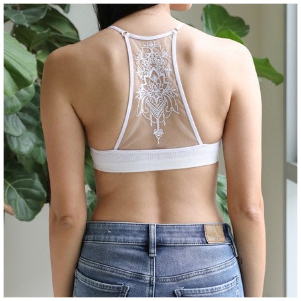 White tattoo lightweight bralette - Picture 2 of 3